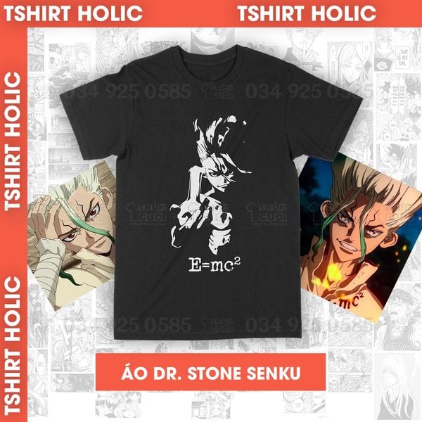  Áo thun Dr. Stone: Senku Ishigami Unisex Trùm Cuối Anime, Cotton 100% 2 màu nam nữ 0010 