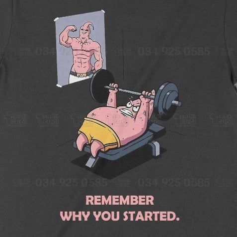  Áo thun Patrick Star Nỗ Lực, Trùm Cuối Cartoon, Unisex Cotton 100% 2 màu nam nữ 0316 