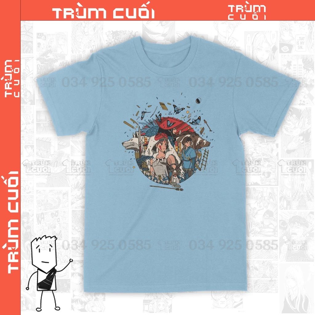  Áo Thun Công Chúa Mononoke - Ghibli Trùm Cuối Anime Cine Cotton 100% 2 màu nam nữ 0106 