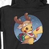 Áo Hoodie Pikachu Tuần lộc, Trùm Cuối Christmas Cine, Nỉ Bông 100% 2 màu nam nữ 0180 