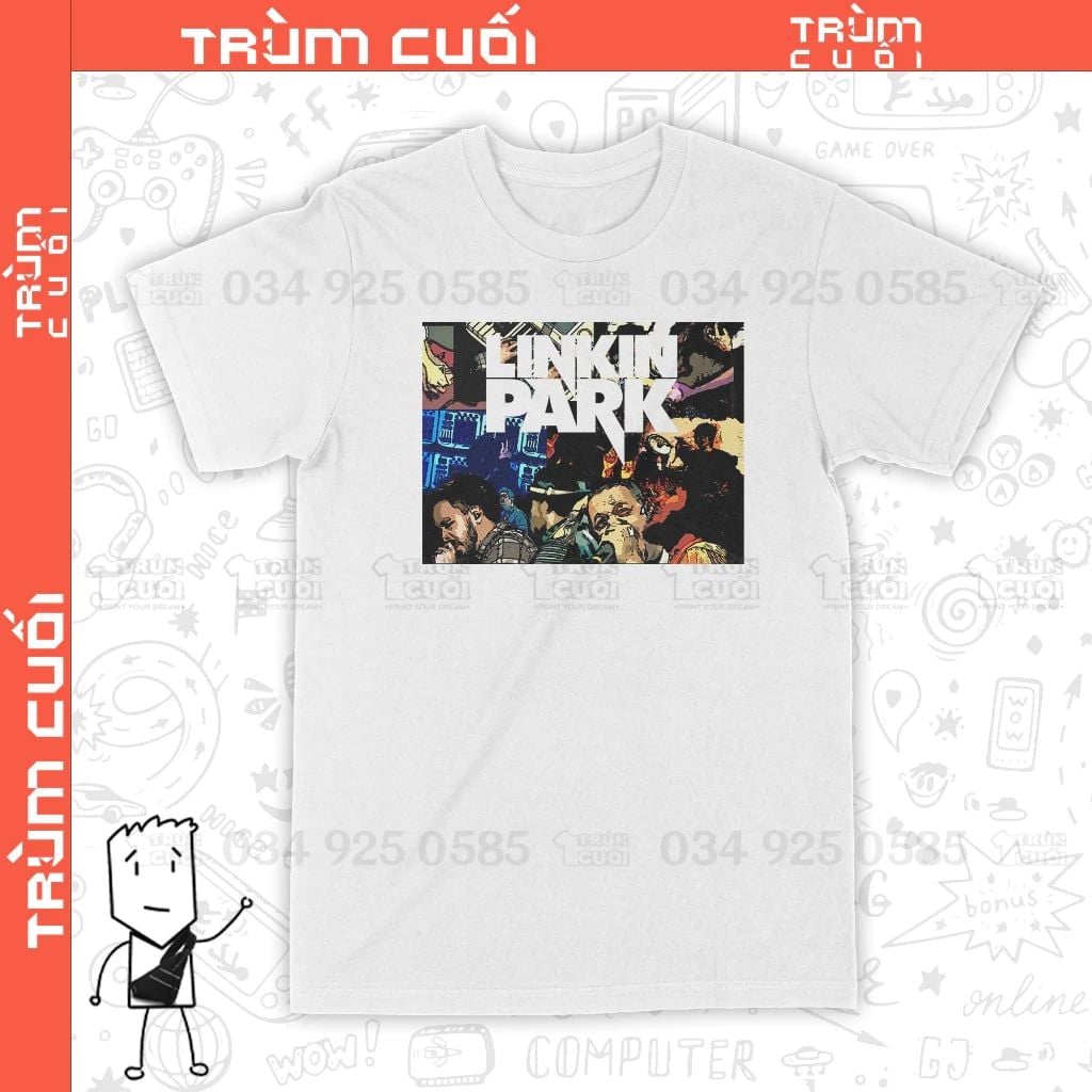  Áo thun Linkin Park, Trùm Cuối Thần tượng âm nhạc, Unisex Cotton 100% 2 màu nam nữ 0263 