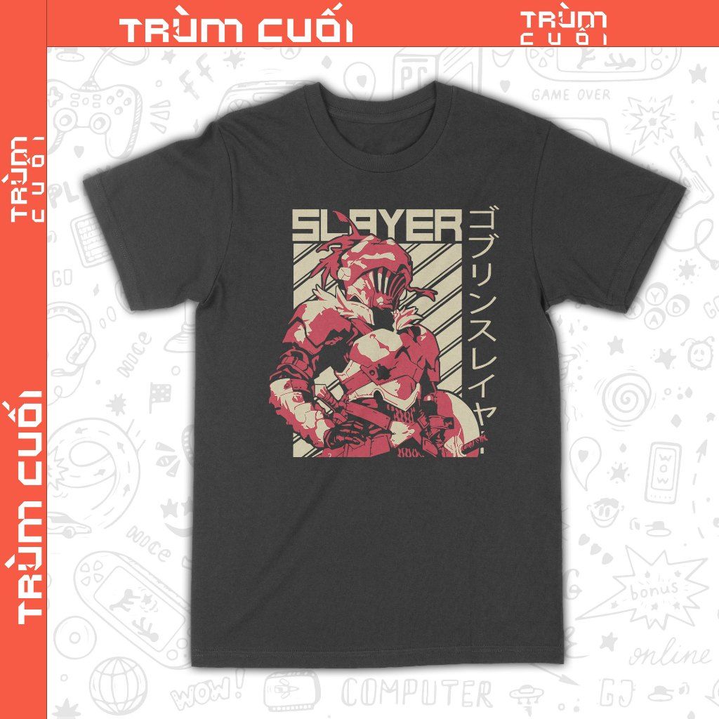  Áo thun Goblin Slayer, Trùm Cuối Manga Anime, Unisex Cotton 100% 2 màu nam nữ 0364 