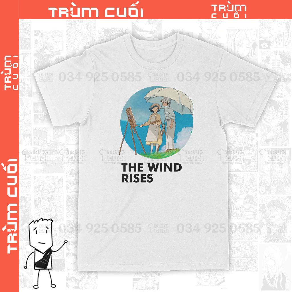  Áo Thun The Wind Rise - Ghibli Trùm Cuối Anime Cine Cotton 100% 2 màu nam nữ 0121 