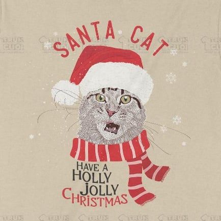  Áo thun Santa Cat, Trùm Cuối Christmas Festival, Unisex Cotton 100% 2 màu nam nữ 0381 