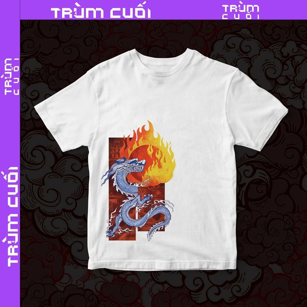  Áo thun Hỏa Thần Long, Trùm Cuối Đăng Hỏa Chi Thần 2024, Unisex Cotton 100% 2 màu nam nữ 