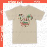  Áo thun Chuột Mickey Xmas, Trùm Cuối Cartoon Christmas Festival, Unisex Cotton 100% 2 màu nam nữ 0380 