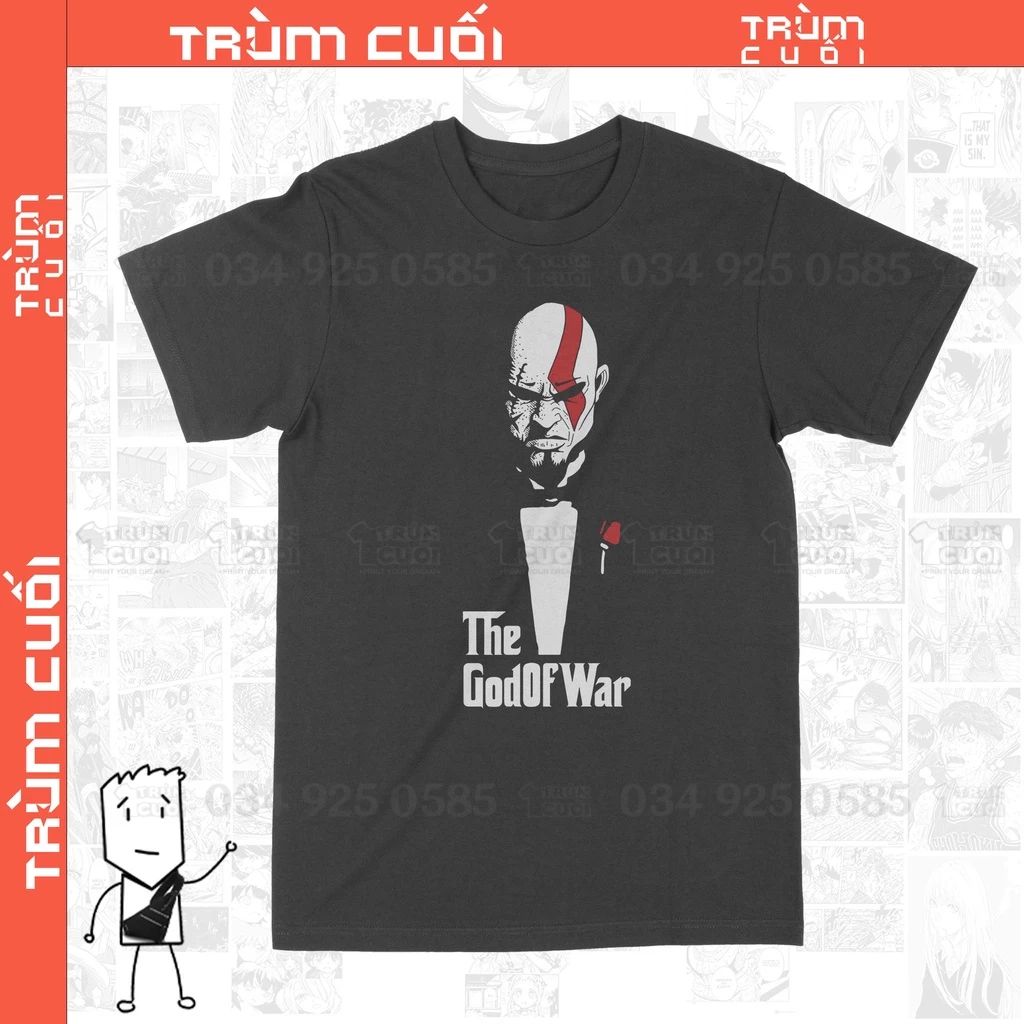  Áo thun God of War - Trùm Cuối Hy Lạp, Cotton 100% 2 màu nam nữ 0083 