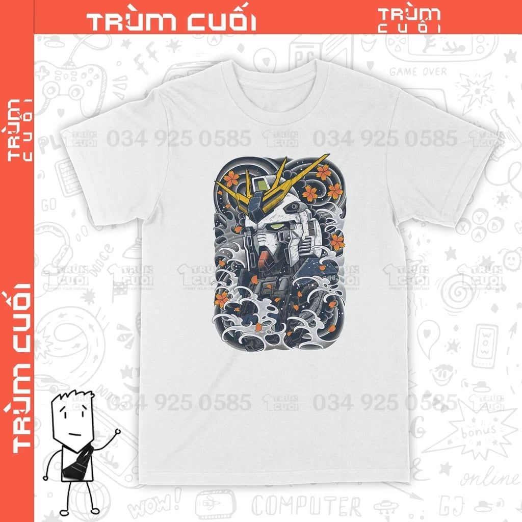  Áo thun Gundam, Trùm Cuối Anime, Cotton 100% 2 màu nam nữ 0226 