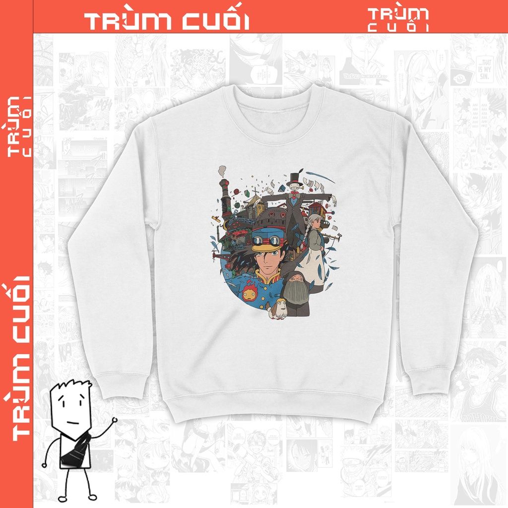  Áo Sweater Howl' Moving Castle -  Trùm Cuối Anime Cine Movie, Nỉ Bông100% 2 màu nam nữ 0105 