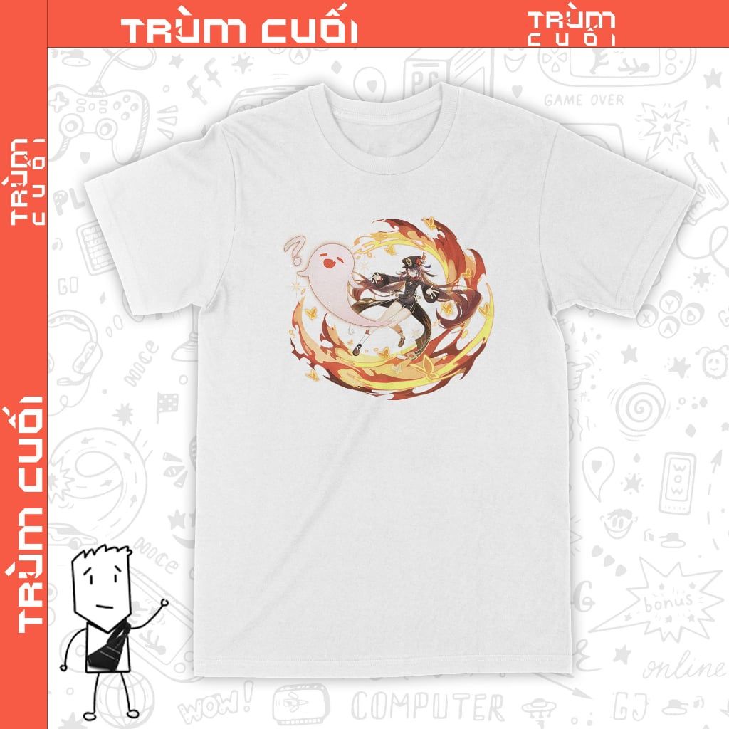  Áo thun Hu Tao - Ước Nguyện, Trùm Cuối Game Genshin, Cotton 100% 2 màu nam nữ 0254 