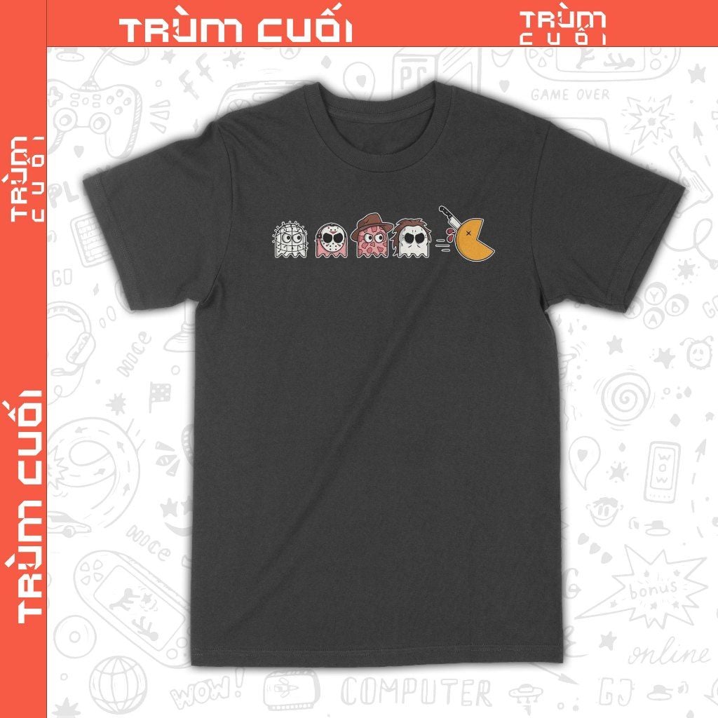  Áo Thun Halloween Pacman, Trùm Cuối Haloween Horror Fes Game, Cotton 100% 4 màu nam nữ 0353 