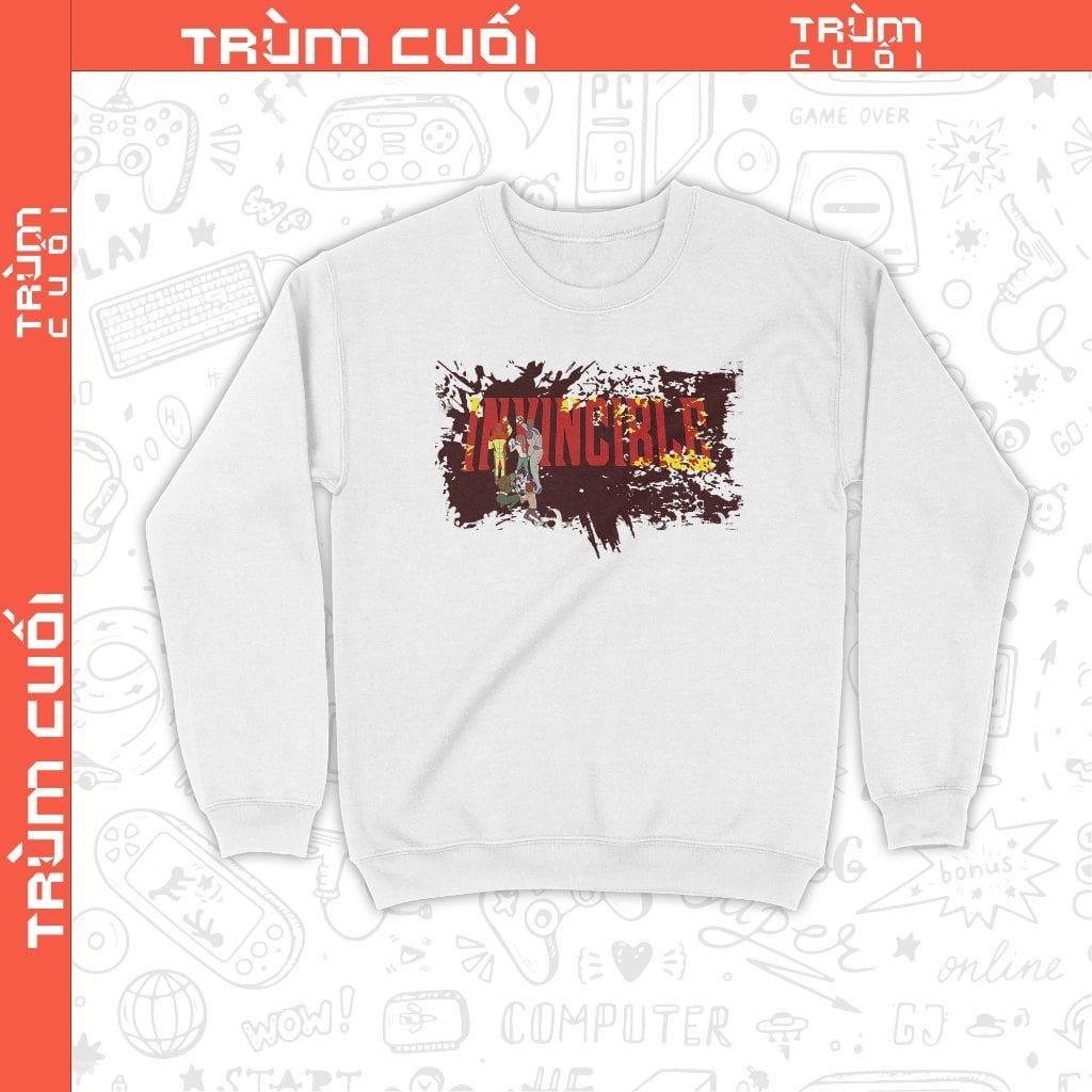  Áo Sweater Invincible ft. Guardians of the Globe, Trùm Cuối Cine, Unisex Nỉ Bông 100% 2 màu nam nữ 0371 