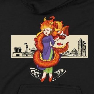 Áo hoodie Long Nữ Tân Thời, Trùm Cuối Đăng Hỏa Chi Thần 2024, Nỉ bông 100% 2 màu nam nữ 0406 