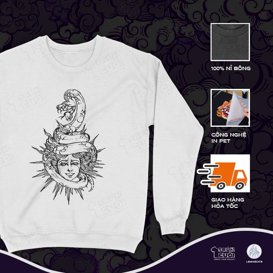  Áo sweater Huyễn Xà, Trùm Cuối x Đăng Hoả Chi Thần - Tết 2025, Nỉ Bông 100% Unisex nam nữ 