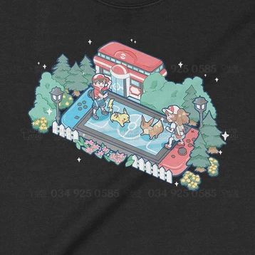  Áo thun Pokemon Switch, Trùm Cuối Game, Unisex Cotton 100% 2 màu nam nữ 0211 