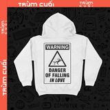  Áo Hoodie WARNING Danger of Falling, Trùm Cuối Meme, Nỉ Bông 100% Unisex nam nữ 0432 