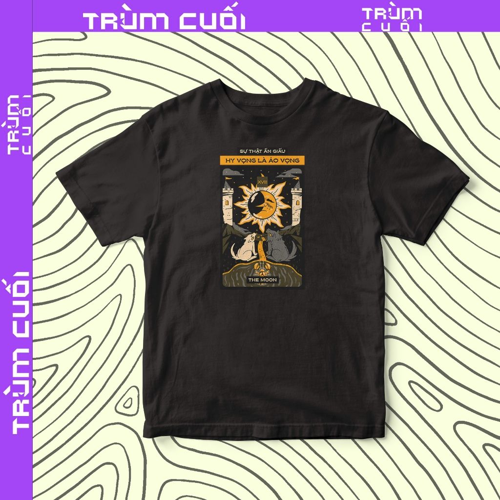  Áo thun Tarot - The Moon, Firewood x Trùm Cuối, Unisex Cotton 100% 2 màu nam nữ 0400 