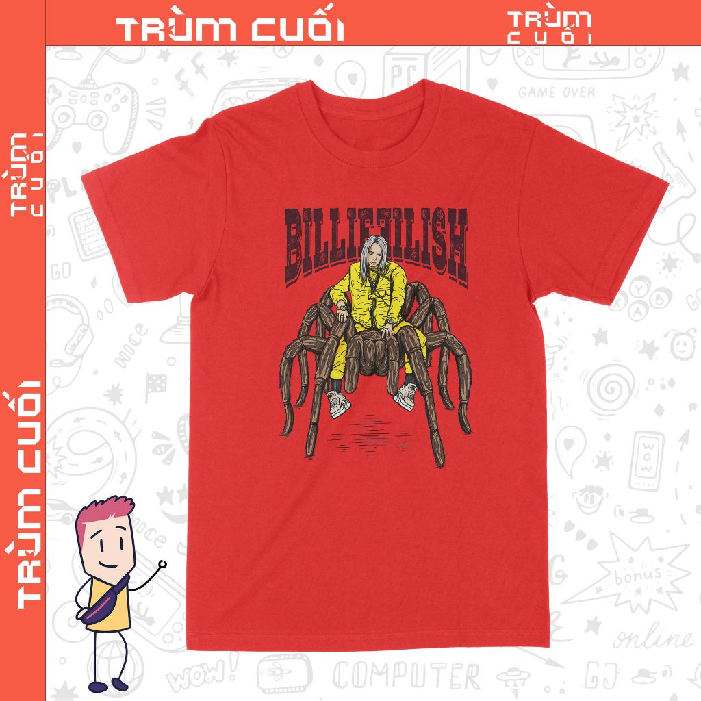  Áo thun Billie Eilish, Trùm Cuối Thần tượng âm nhạc, Unisex Cotton 100% 2 màu nam nữ 0265 
