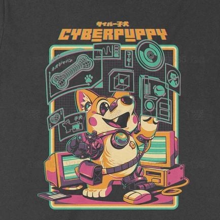  Áo thun Cyberpuppy 2077, Trùm Cuối Game, Unisex Cotton 100% 2 màu nam nữ 0214 