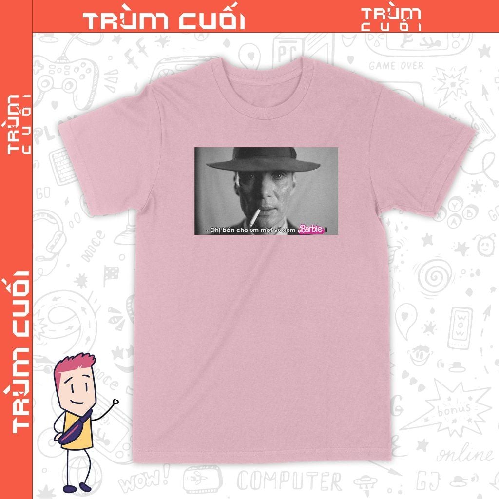  Áo thun Mua Vé Barbie x Oppenheimer, Trùm Cuối Movie Meme, Unisex Cotton 100% 2 màu nam nữ 0291 