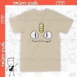  Áo thun Mèo Meowth - Pokemon Unisex Trùm Cuối Manga Anime, Cotton 100% 2 màu nam nữ 0072 