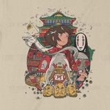  Áo thun Sprited Away - Ghibli Unisex Trùm Cuối Anime Cine, Cotton 100% 2 màu nam nữ 0104 