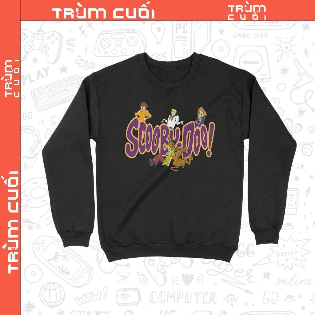  Áo Sweater phim Scooby-Doo, Trùm Cuối Cine Cartoon, Unisex Nỉ Bông 100% 2 màu nam nữ 0361 