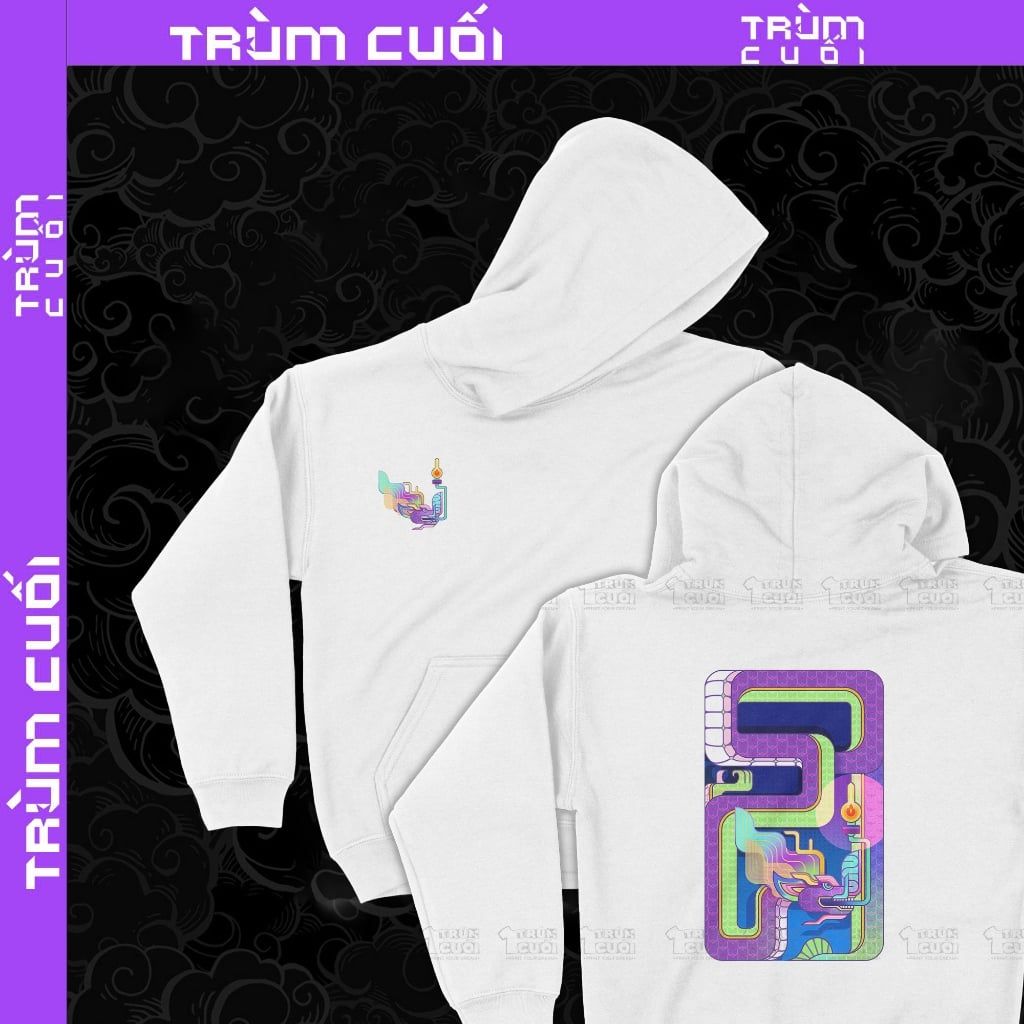  Áo hoodie 2 mặt Rồng Rắn Bắt Đèn, Trùm Cuối Đăng Hỏa Chi Thần 2024, Nỉ bông 100% 2 màu nam nữ 0403 