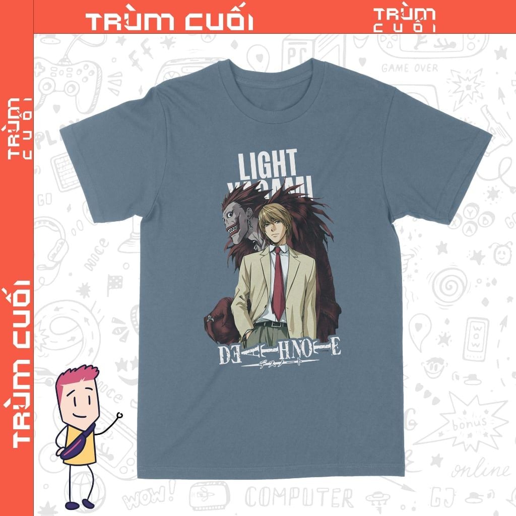  Áo thun Chết Nốt - Light Yagami, Trùm Cuối Manga Anime, Unisex Cotton 100% 2 màu nam nữ 0335 