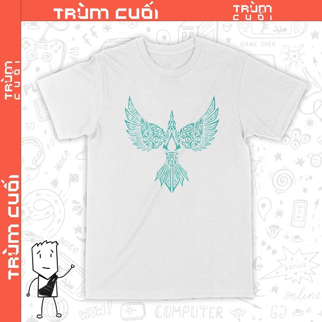 Áo thun Assassin's Creed Valhalla: Cánh Quạ Phương Bắc, Unisex Trùm Cuối Game, Cotton 100% 2 màu nam nữ 0147 
