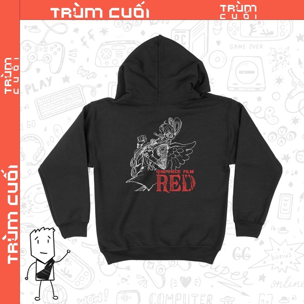  Áo Hoodie Diva Uta - One Piece Red, Trùm cuối Anime Cine, Cotton 100% 2 màu nam nữ 0157 0158 