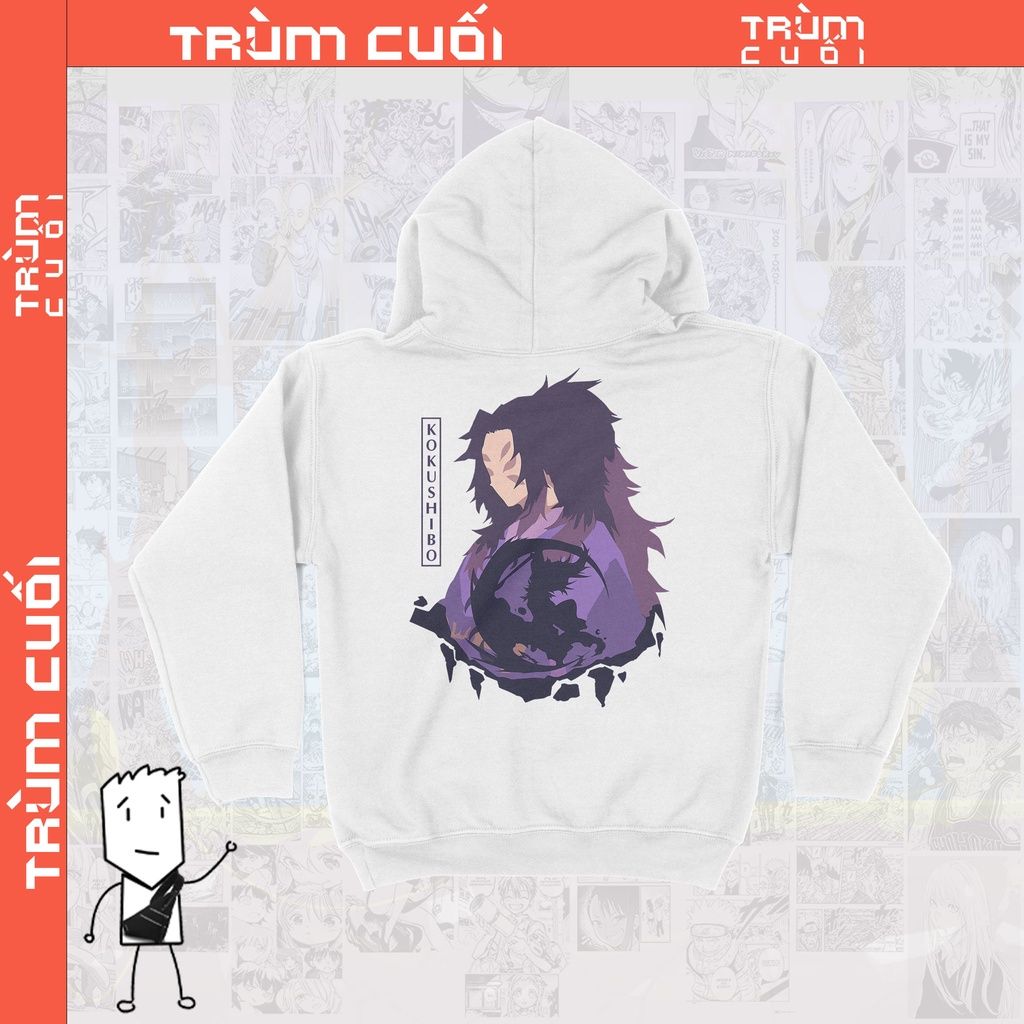  Áo Hoodie Kokushibo - Kimetsu Yaiba, Trùm Cuối Anime, Unisex Nỉ Bông 100% 2 màu nam nữ 