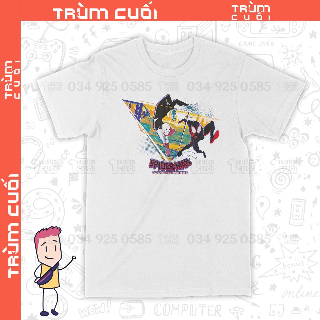  Áo thun Miles & Gwen - Across The Spider-Verse, Trùm Cuối Marvel Cine, Unisex Cotton 6 màu 0283 