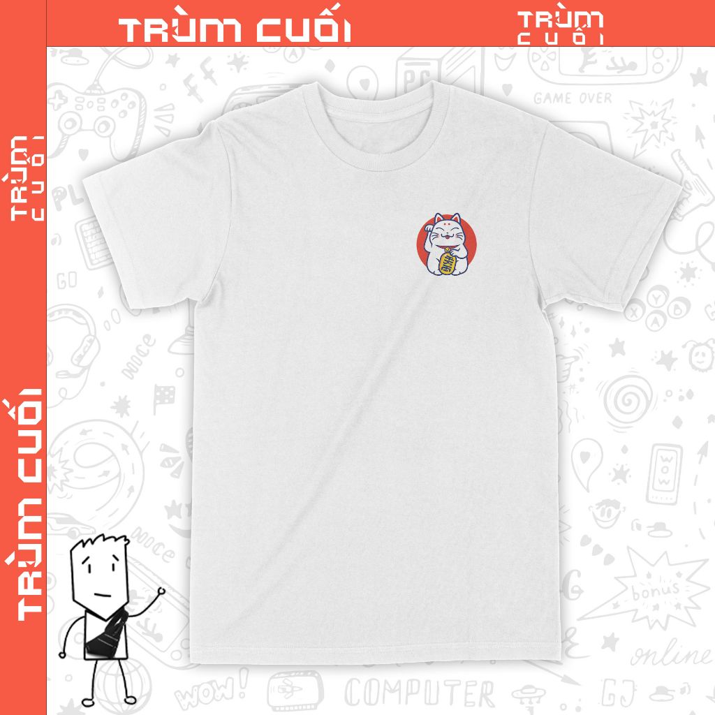  Áo thun Mèo Thần Tài MINI, Trùm Cuối 2023, Cotton 100% 2 màu nam nữ 0199 