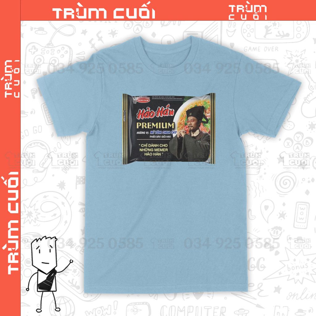  Áo thun Mì Hảo Hán, Trùm Cuối Meme, Unisex Cotton 100% 2 màu nam nữ 0308 