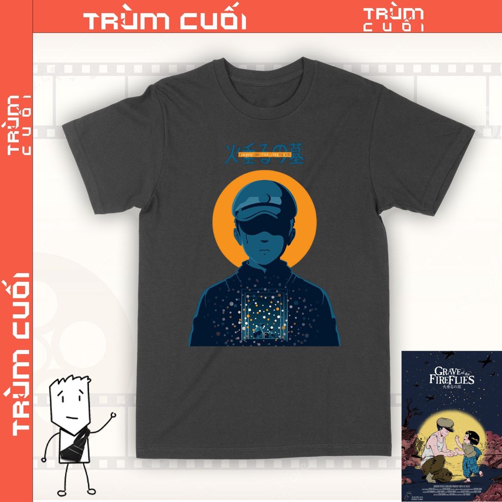  Áo thun Mộ Đom Đóm - Grave Of The Fireflies Ghibli Studios , Trùm Cuối Cine, Unisex Cotton 100% 2 màu nam nữ 0444 