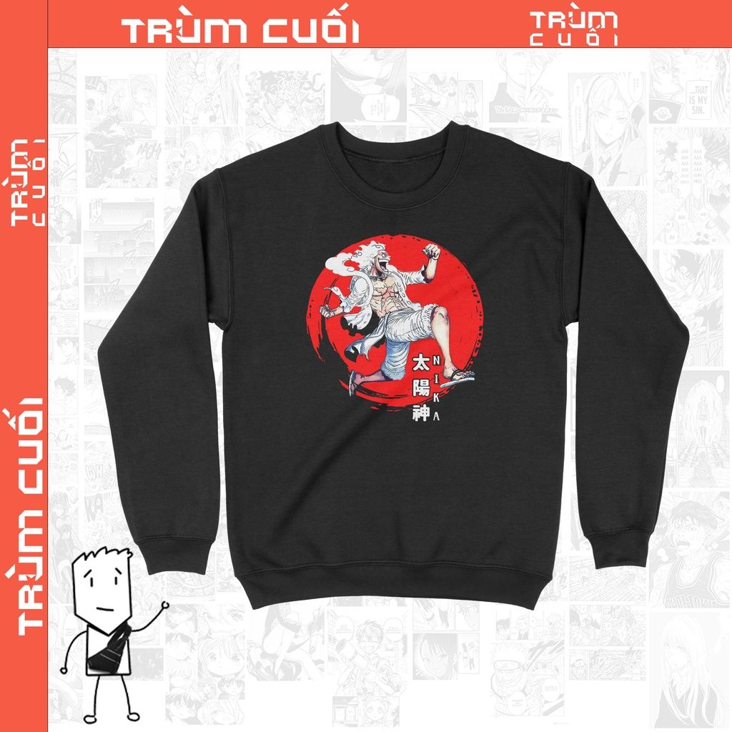  Áo Sweater One Piece: Luffy Nika Gear 5, Trùm Cuối Manga Anime, Unisex Nỉ Bông 100% 2 màu nam nữ 0020 