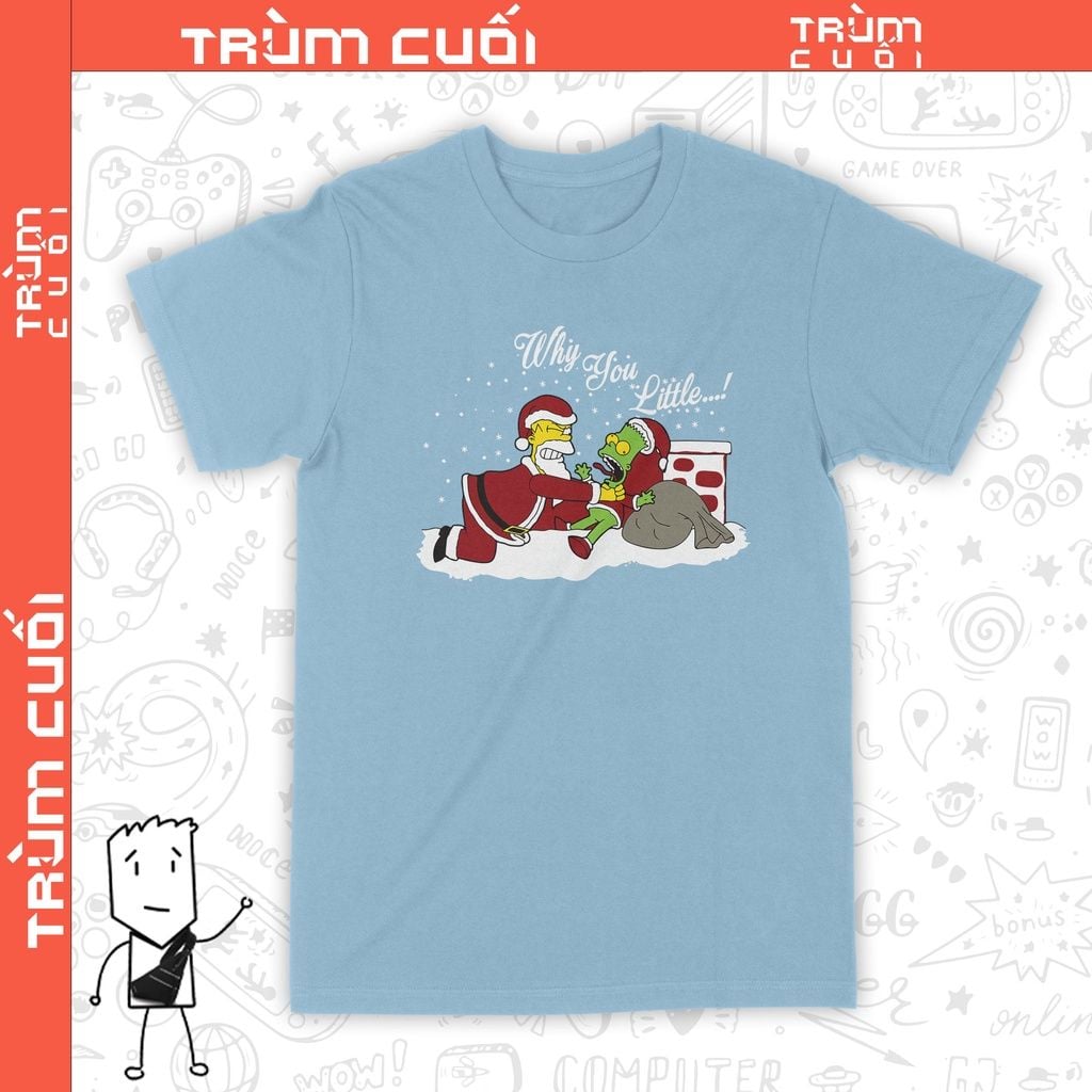  Áo thun Giáng Sinh nhà Simpsons, Trùm Cuối Christmas Cine, Cotton 100% 2 màu nam nữ 0183 