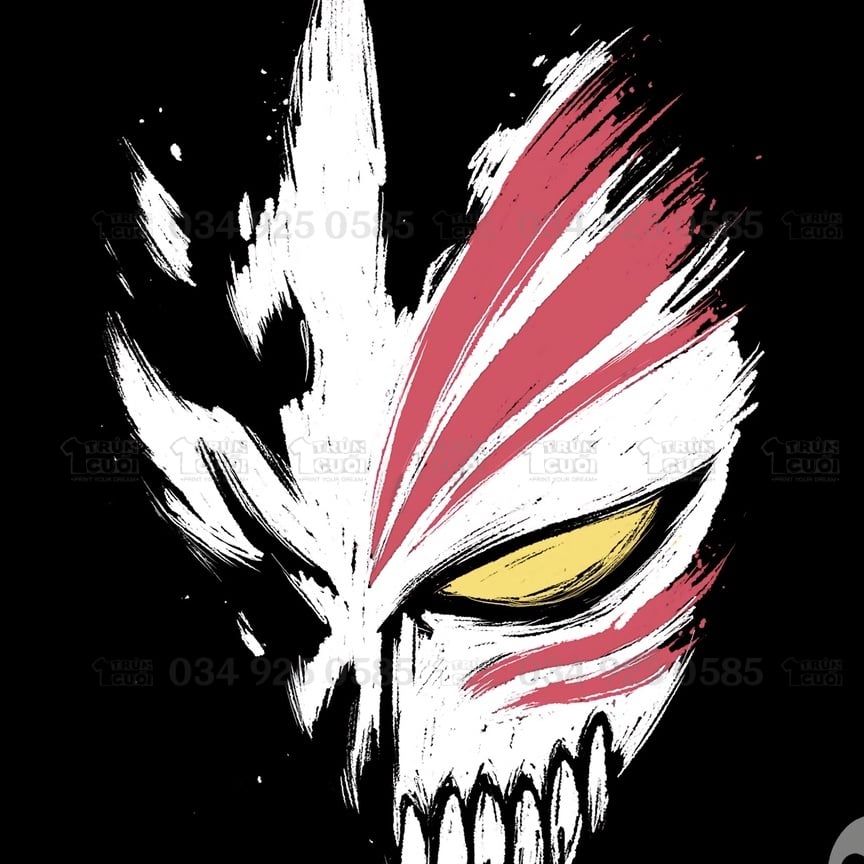  Áo thun Mặt nạ quỷ Ichigoo - Unisex Trùm Cuối Anime, Cotton 100% 2 màu nam nữ 0016 