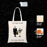  Túi Tote Cine, Trùm Cuối 2025, 100% vải Canvas 35x40 cm - Unisex Nam Nữ 2 màu đen trắng 