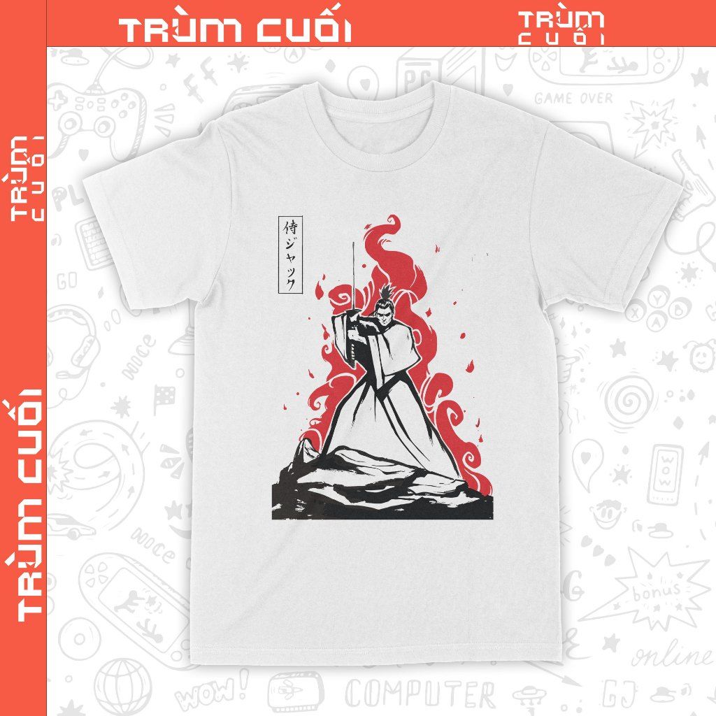  Áo thun phim Samurai Jack, Trùm Cuối Cine Cartoon, Unisex Cotton 100% 2 màu nam nữ 0363 