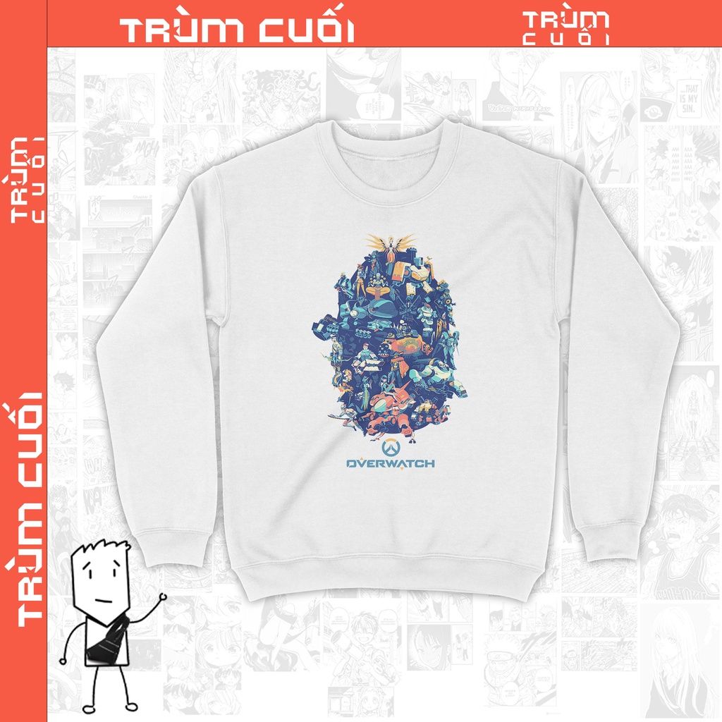  Áo Sweater Overwatch, Trùm cuối Game, Unisex Nỉ Bông 100% 2 màu nam nữ 0133 