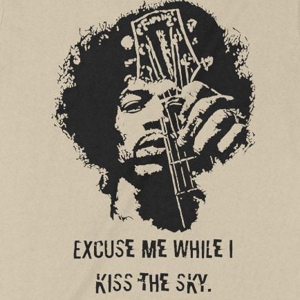  Áo thun Jimi Hendrix - Kiss The Sky, Trùm Cuối Thần Tượng Âm Nhạc, Cotton 100% 2 màu nam nữ 0317 