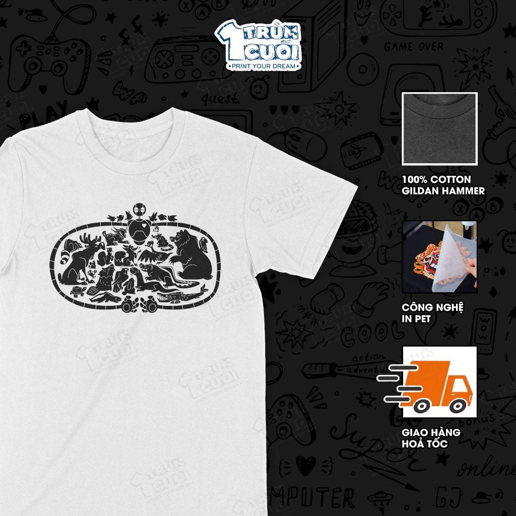  Áo thun Robot Hoang Dã - The Wild Robot, Trùm Cuối Cine, Cotton 100% Unisex 3 màu nam nữ 0459 