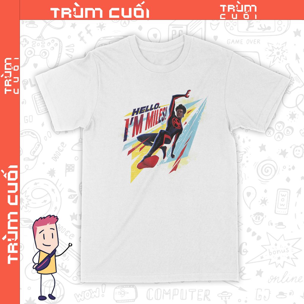  Áo thun Hello Miles - Across The Spider-Verse, Trùm Cuối Marvel Cine, Unisex Cotton 100% 2 màu nam nữ 0284 