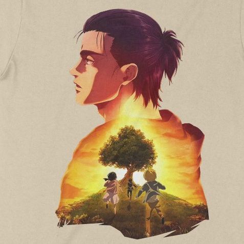  Áo thun Eren - Khát Vọng Tự Do - Attack on Titan, Trùm Cuối Anime, Unisex Cotton 100% 2 màu nam nữ 0360 