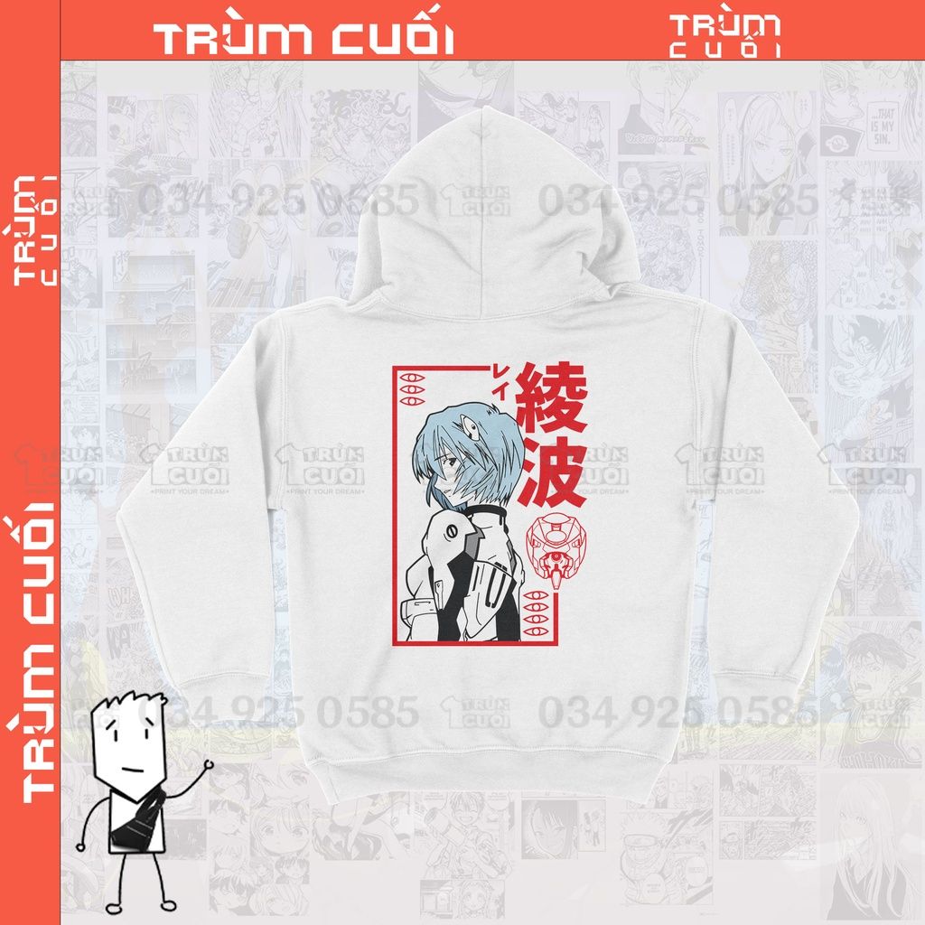  Áo hoodie Rei Ayanami - Neon Genesis Evangelion Unisex Trùm Cuối Anime, Nỉ Bông 100% 2 màu nam nữ 0101 