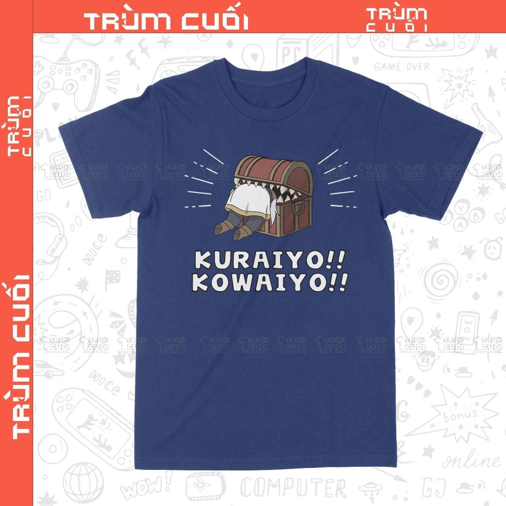  Áo thun Frienne Kuraiyo Kowaiyo - Pháp Sư Tiễn Táng, Trùm Cuối Animie, Unisex Cotton 100% 2 màu nam nữ 0407 