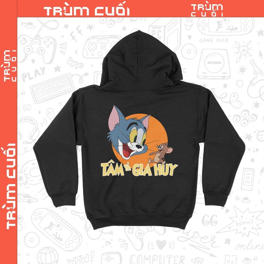  Áo Hoodie Tâm & Gia Huy, Trùm cuối Cartoon Meme, Nỉ Bông 100% 2 màu nam nữ 0351 