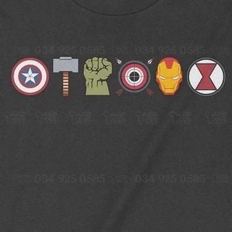  Áo thun Avengers Icons Unisex Trùm Cuối Marvel Cine, Cotton 100% 2 màu nam nữ 0103 
